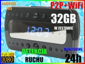 Kopia UKRYTA KAMERA SZPIEGOWSKA ZEGAR P2P ANDROID +32GB